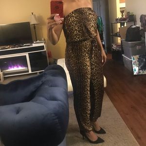 Animal print sleeveless romper